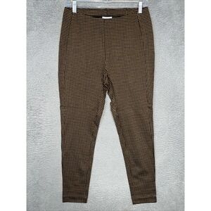 J Jill Ponte Leggings Sz M Petite (29x25) Gingham Stretch Pull On Pants Academia